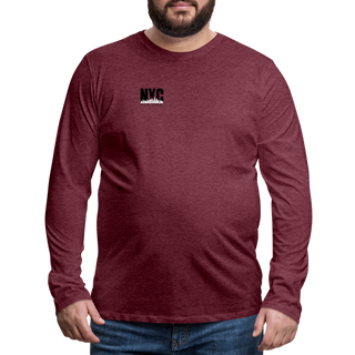 Männer Premium Langarmshirt - Bordeauxrot meliert