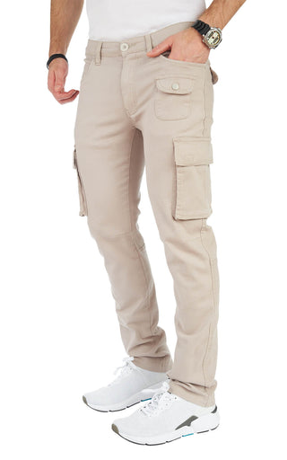 Stylische Cargo-Freizeithose Slim fit mit Gürtelschlaufen-32